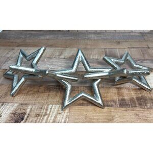 Silver Metal Star-Shaped Decorative Ornament Chain Set Of 5 Modern Design